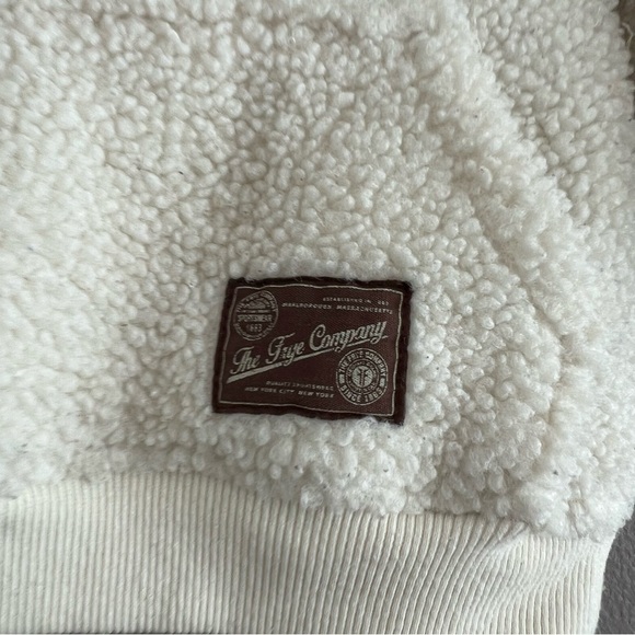 FRYE Hooded Sherpa Fleece Toddlers Fluffy Pullover Ivory Hoodie 12 Months - Picture 3 of 8